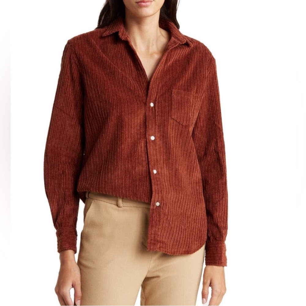 FRANK & EILEEN  ‘Eileen’ Relaxed Fit Corduroy Button Up Shirt New